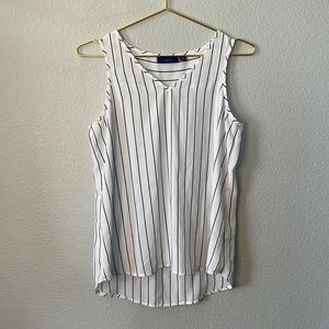 Striped White & Blue Sleeveless Shirt APT9 size XS